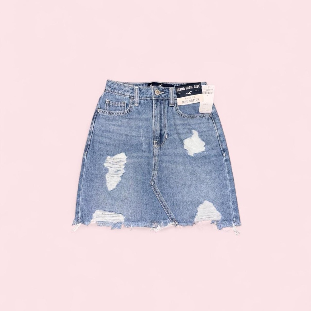 Hollister Co. Distressed Denim Mini Skirt